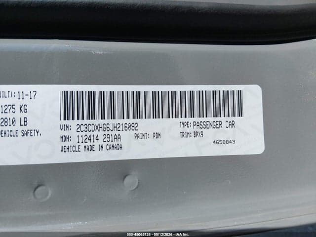 2018 DODGE CHARGER SXT PLUS RWD 9