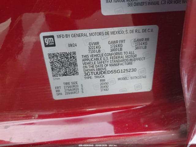 2025 GMC SIERRA 1500 4WD STANDARD BOX SLT 9