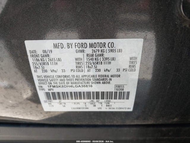 2020 FORD EXPLORER XLT 9