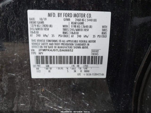 2020 FORD EDGE SEL 9