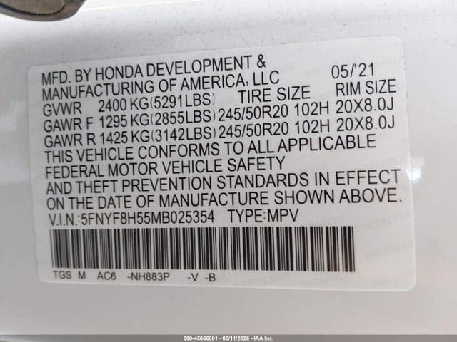2021 HONDA PASSPORT AWD EX-L 9