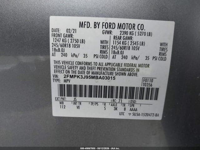 2021 FORD EDGE SEL 9