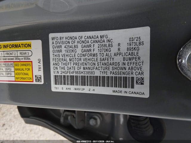2025 HONDA CIVIC HYBRID SPORT/SPORT TOURING 9