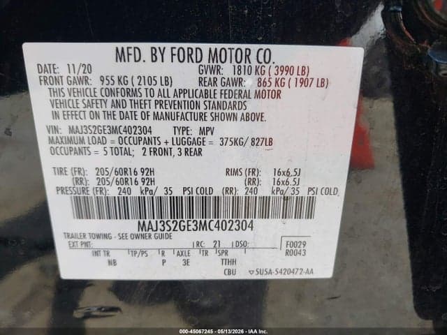 2021 FORD ECOSPORT SE 9