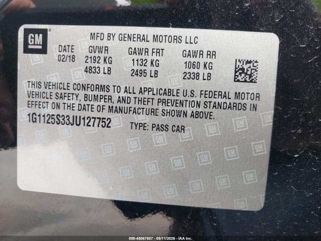 2018 CHEVROLET IMPALA 2LZ 9