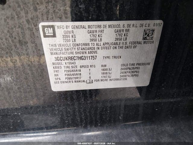 2017 CHEVROLET SILVERADO 1500 2LT 9