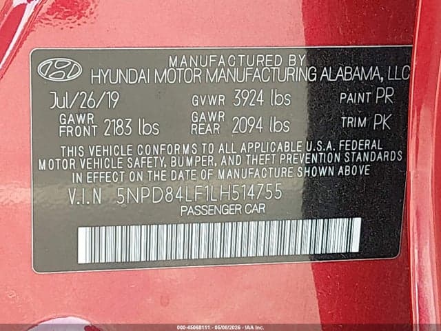 2020 HYUNDAI ELANTRA SEL 9