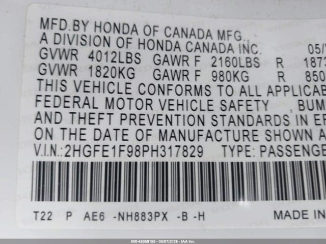 2023 HONDA CIVIC TOURING 9