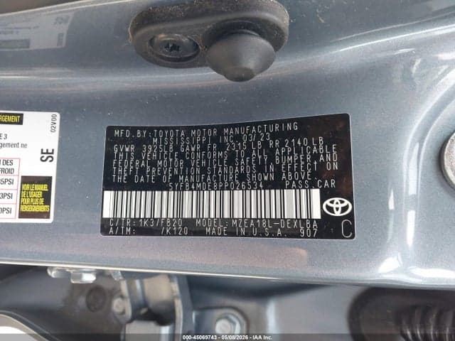 2023 TOYOTA COROLLA LE 9