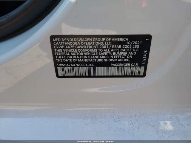 2022 VOLKSWAGEN PASSAT 2.0T SE 9