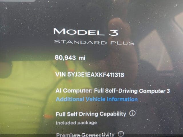 2019 TESLA MODEL 3 LONG RANGE/MID RANGE/STANDARD RANGE/STANDARD RANGE PLUS 16