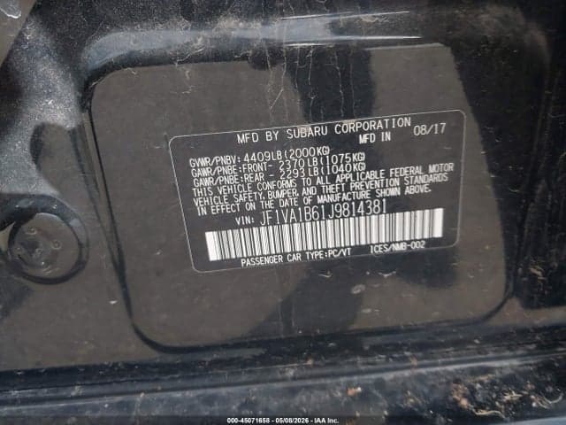 2018 SUBARU WRX PREMIUM 9