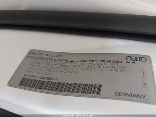 2019 AUDI S5 3.0T PREMIUM 9
