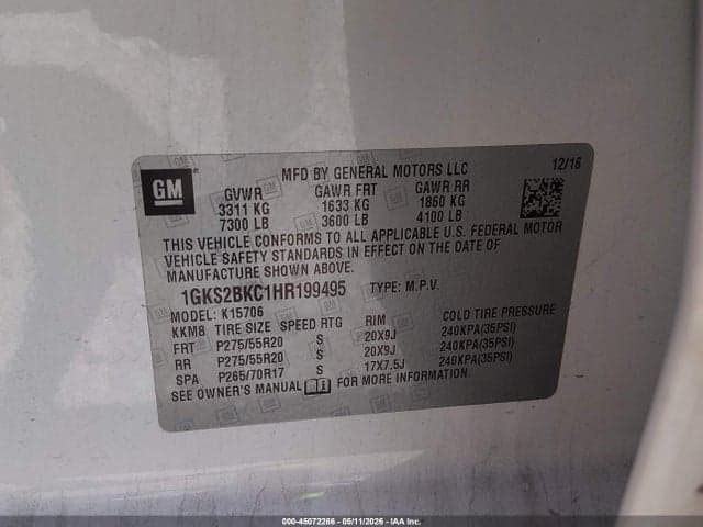 2017 GMC YUKON SLT 9