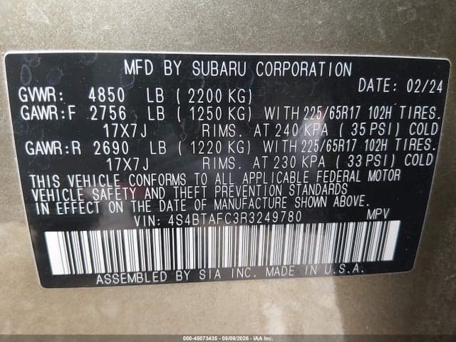 2024 SUBARU OUTBACK PREMIUM 9
