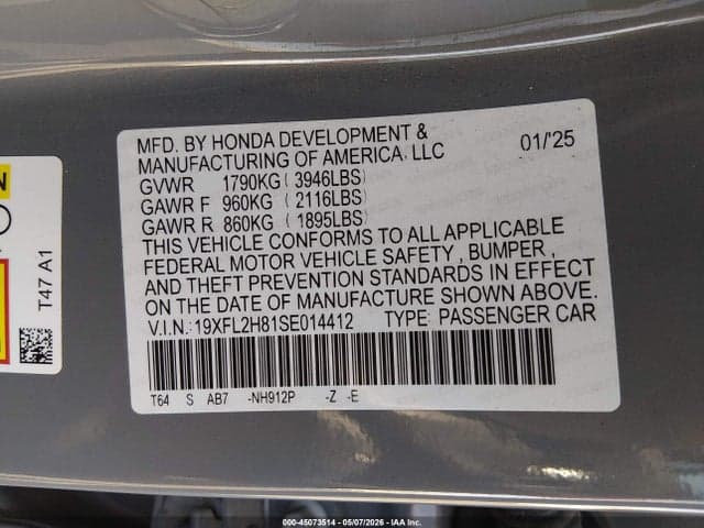 2025 HONDA CIVIC SEDAN SPORT 9
