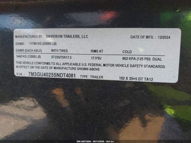 2025 DAVIDSON TRAILERS LLC 40' GOOSENECK TRAILER 9