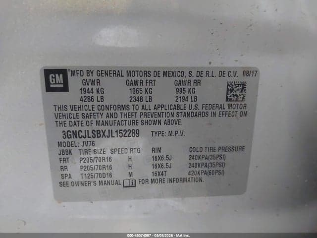 2018 CHEVROLET TRAX LT 9
