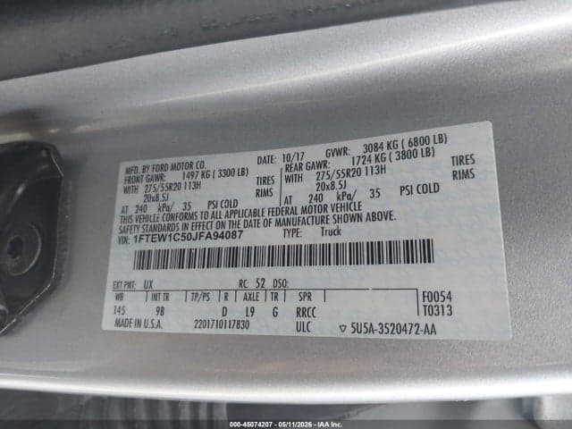 2018 FORD F-150 PLATINUM 9