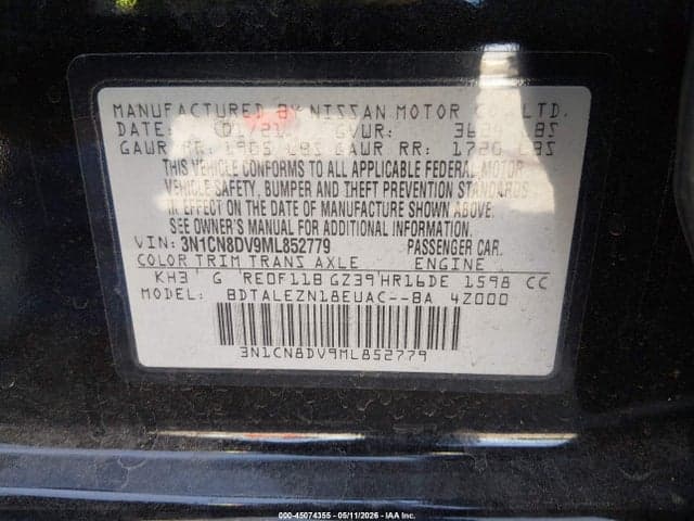 2021 NISSAN VERSA S XTRONIC CVT 9