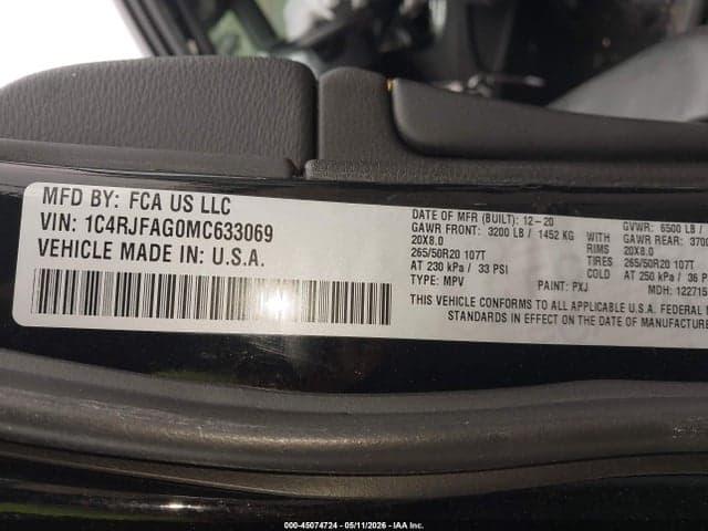 2021 JEEP GRAND CHEROKEE LAREDO X 4X4 9