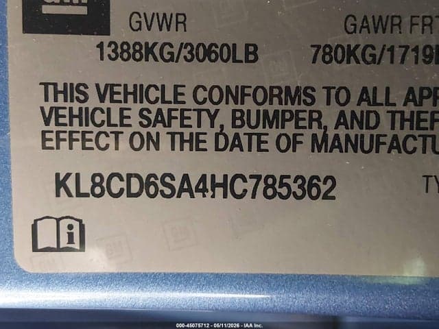 2017 CHEVROLET SPARK 1LT CVT 9