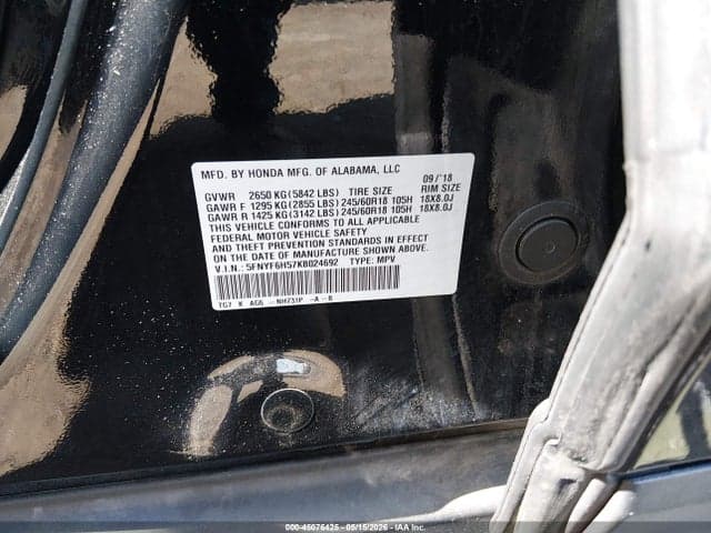 2019 HONDA PILOT EX-L 9