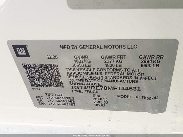 2021 GMC SIERRA 2500HD 4WD STANDARD BED DENALI 9