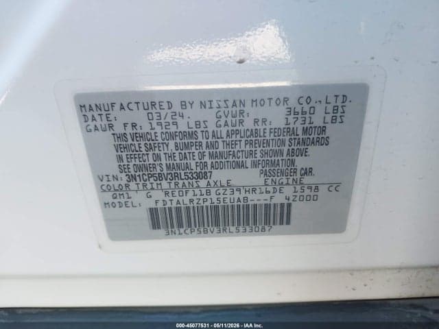 2024 NISSAN KICKS S XTRONIC CVT 9
