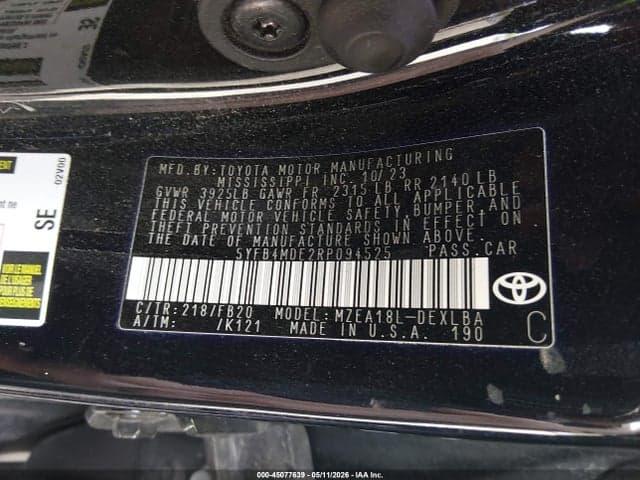 2024 TOYOTA COROLLA LE 9