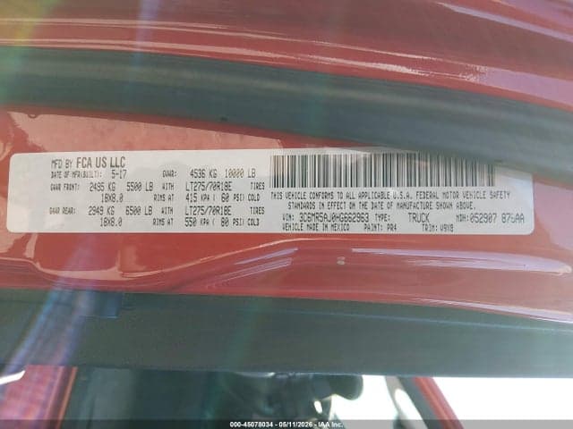 2017 RAM 2500 TRADESMAN 4X4 8' BOX 9