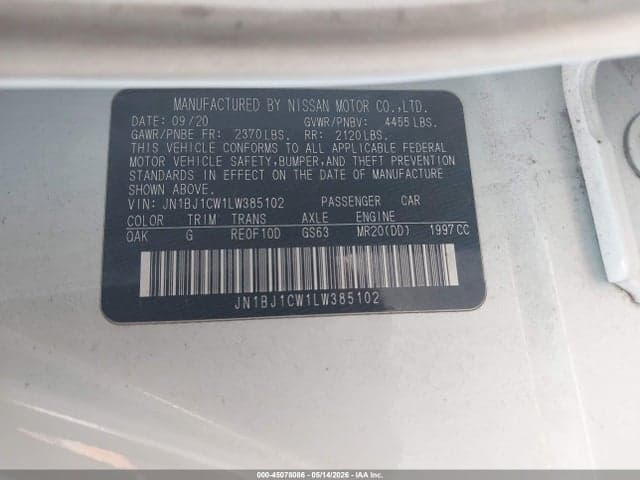 2020 NISSAN ROGUE SPORT S AWD XTRONIC CVT 9