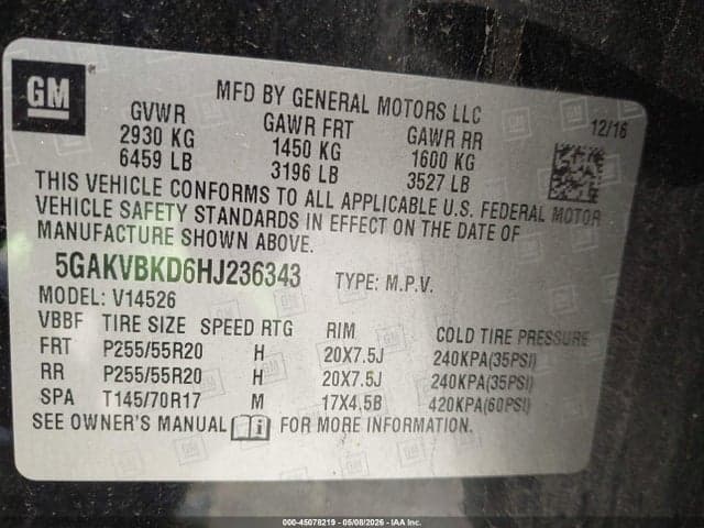 2017 BUICK ENCLAVE LEATHER 9