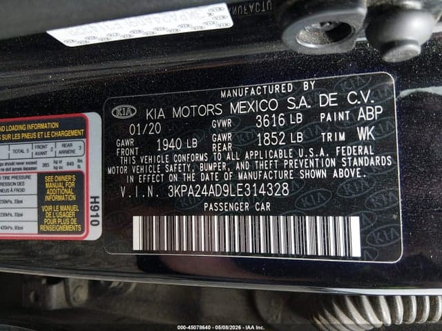 2020 KIA RIO LX 9