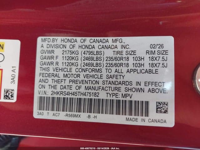 2026 HONDA CR-V EX AWD 9