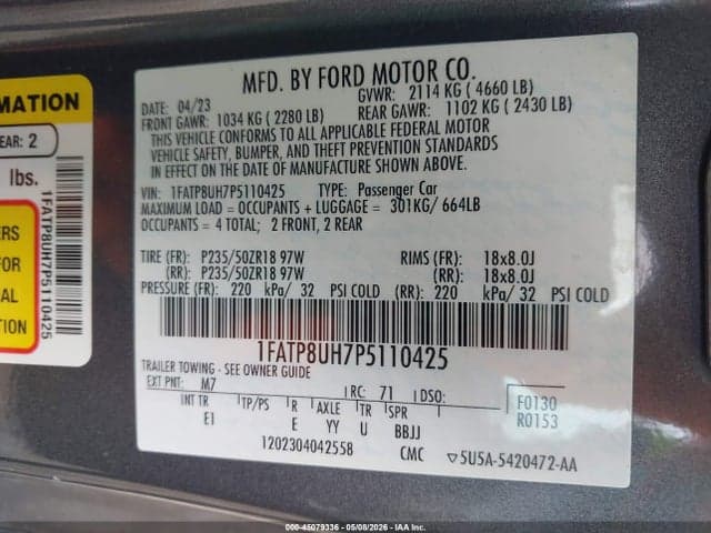 2023 FORD MUSTANG ECOBOOST PREMIUM 9