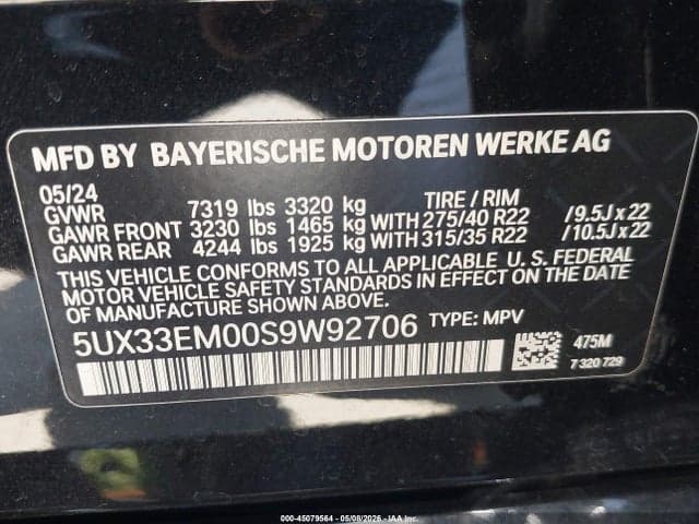 2025 BMW X7 M60I 9