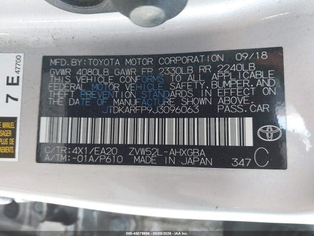 2018 TOYOTA PRIUS PRIME ADVANCED 9