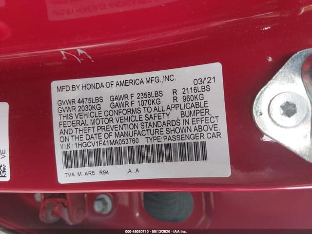 2021 HONDA ACCORD SPORT SPECIAL EDITION 9