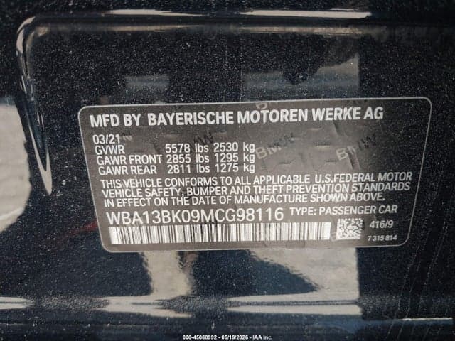 2021 BMW M550I XDRIVE 9