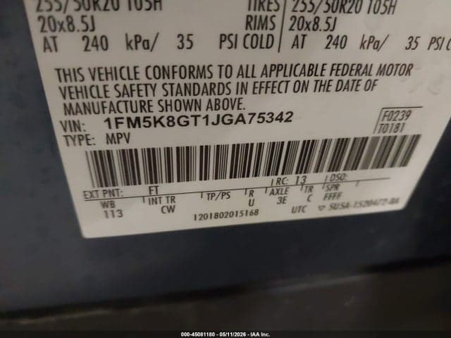 2018 FORD EXPLORER SPORT 9