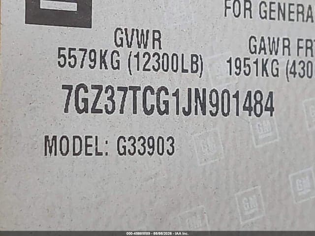 2018 GMC SAVANA CUTAWAY WORK VAN 8