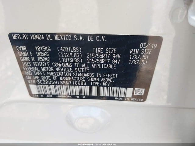 2019 HONDA HR-V EX-L 9