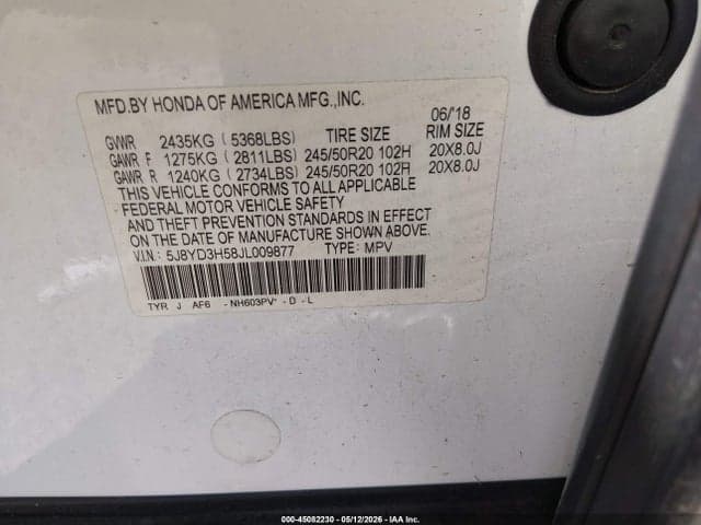 2018 ACURA MDX TECHNOLOGY PACKAGE ACURAWATCH PLUS PKG 9