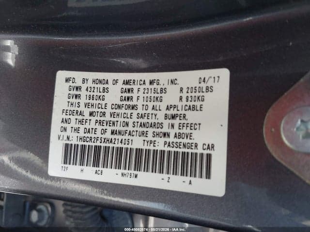 2017 HONDA ACCORD SPORT 9