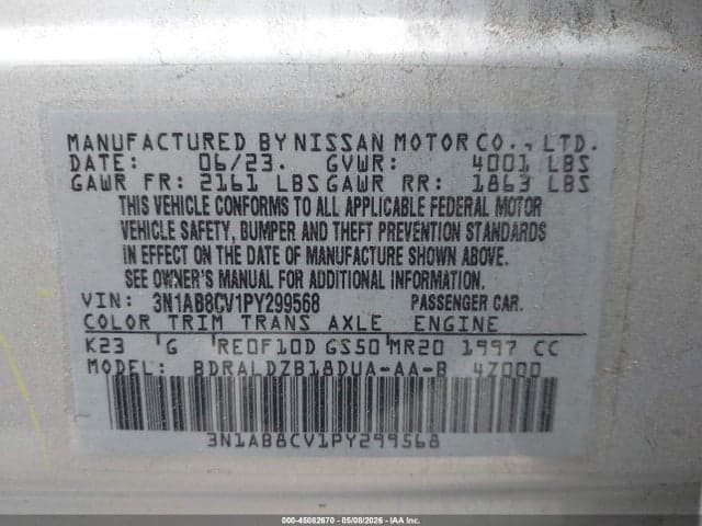 2023 NISSAN SENTRA SV XTRONIC CVT 9