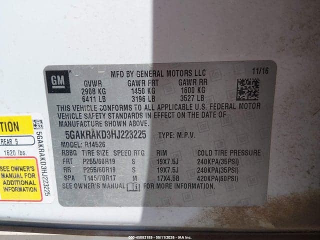 2017 BUICK ENCLAVE CONVENIENCE 9