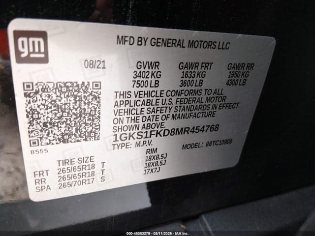 2021 GMC YUKON XL 2WD SLE 9