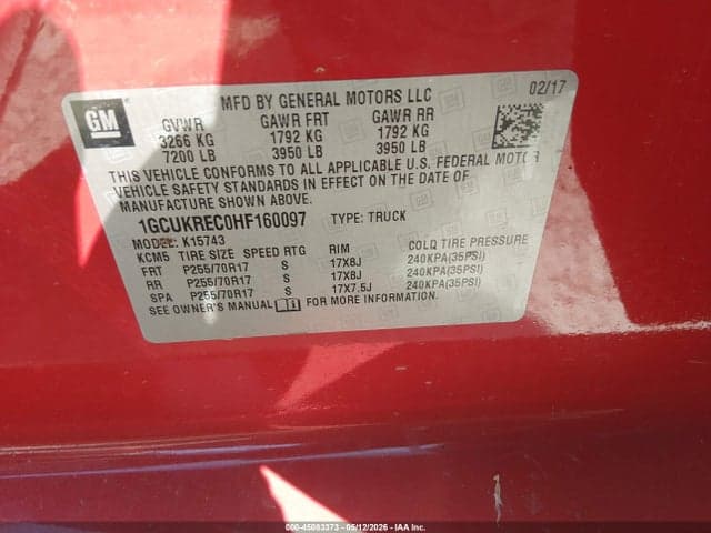 2017 CHEVROLET SILVERADO 1500 1LT 10
