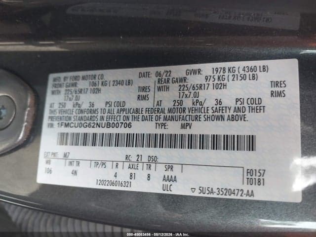 2022 FORD ESCAPE SE 9